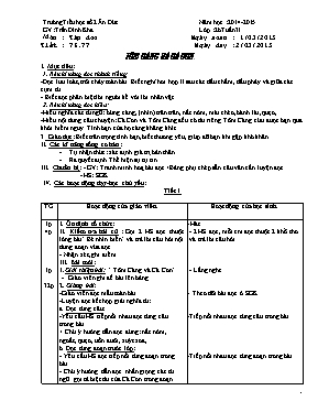 Giáo án Lớp 2 - Tuần 26 - Năm học 2014-2015
